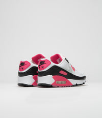 Nike Womens Air Max 90 Shoes in White and Light Silver and Aster Pink - Black thumbnail