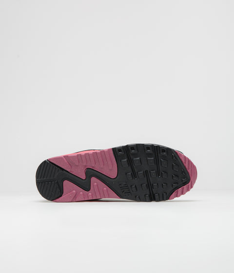 Nike Womens Air Max 90 Shoes in White and Light Silver and Aster Pink - Black