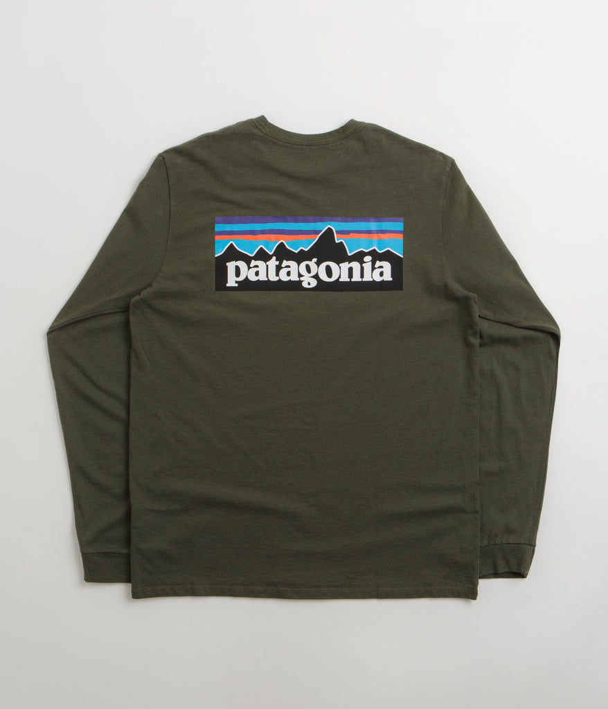 Patagonia P 6 Logo Responsibili Tee Long Sleeve T Shirt Torrey Pine Always in Colour