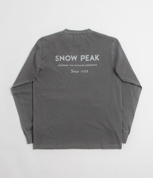 Snow Peak Garment Dyed Long Sleeve T-Shirt - Charcoal