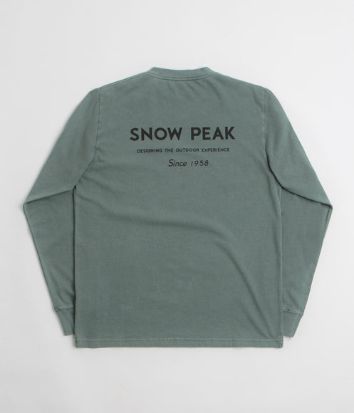Snow Peak Garment Dyed Long Sleeve T-Shirt - Dark Green