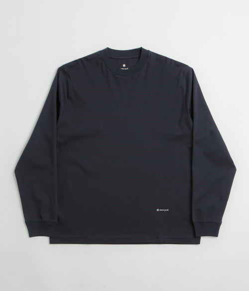 Snow Peak Organic Cotton Mercerized Long Sleeve T-Shirt - Blue Border