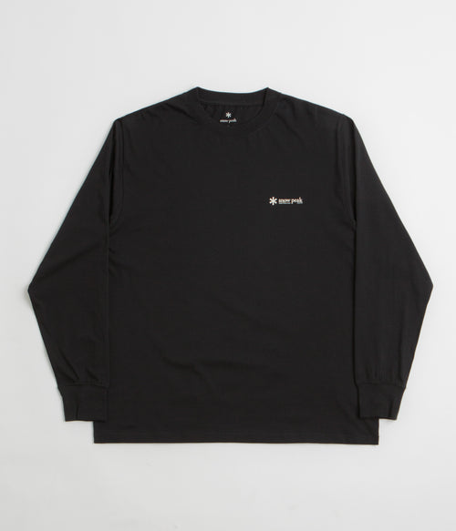 Snow Peak Soft Cotton Relaxed Logo Long Sleeve T-Shirt - Black