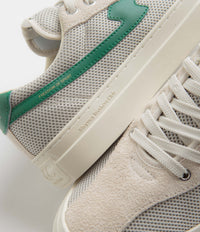 Stepney Workers Club Dellow S-Strike Cup Tennis Mesh Shoes in Ecru and Green thumbnail