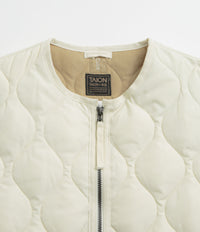 Taion Military Crewneck W-Zip Down Vest in Off White thumbnail