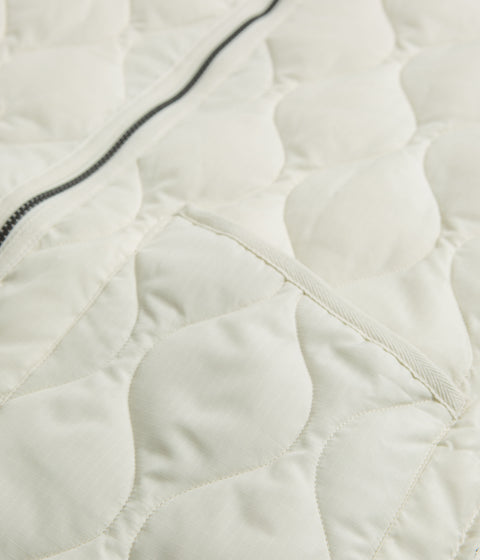 Taion Military Crewneck W-Zip Down Vest in Off White