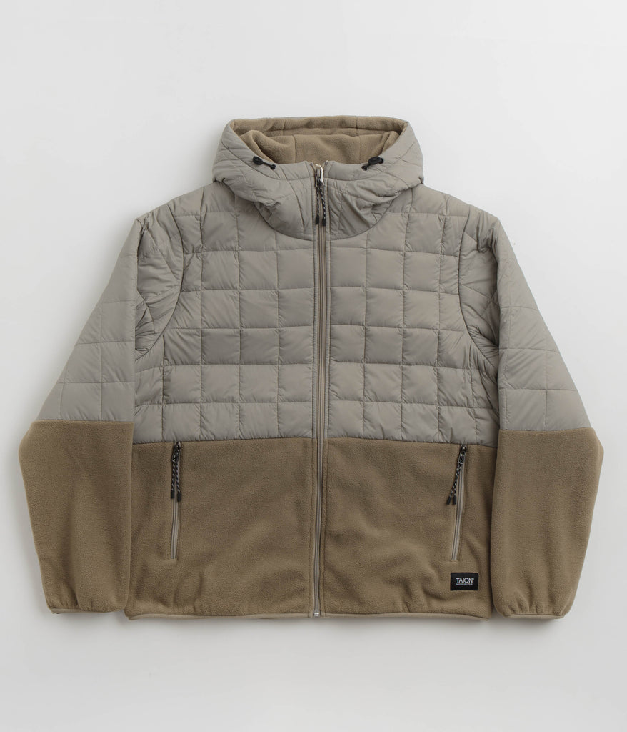 Taion Mountain Freece Down Hooded Jacket - Grey / Beige | Always