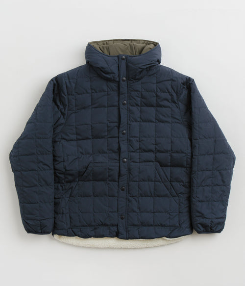 Taion Reversible Down Hooded Jacket - Dark Navy / Olive / Ivory