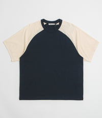 YMC Triple Raglan T Shirt - Navy thumbnail