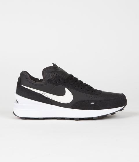 Nike Waffle One Leather Shoes in Black and White and Black - White