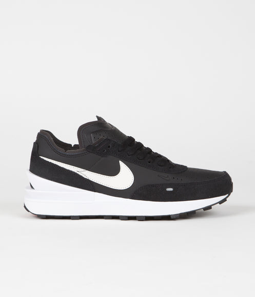 Nike Waffle One Leather Shoes - Black / White - Black - White