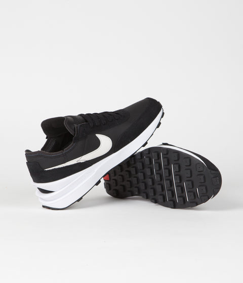 Nike Waffle One Leather Shoes in Black and White and Black - White