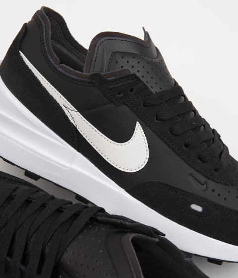 Nike Waffle One Leather Shoes in Black and White and Black - White