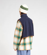 Workware Life Fleece Vest in Navy and Brown thumbnail