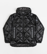 and wander Diamond Stitch Down Hooded Jacket in Black thumbnail