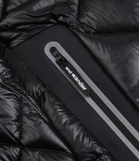 and wander Diamond Stitch Down Hooded Jacket in Black thumbnail