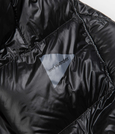 and wander Diamond Stitch Down Hooded Jacket in Black