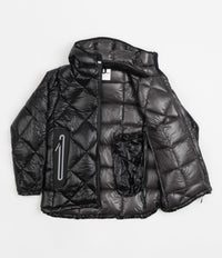 and wander Diamond Stitch Down Hooded Jacket in Black thumbnail