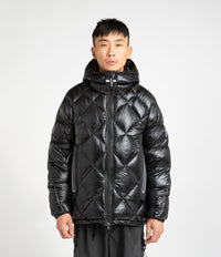 and wander Diamond Stitch Down Hooded Jacket in Black thumbnail