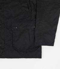Barbour White Label Slim Bedale Hooded Wax Jacket in Navy thumbnail