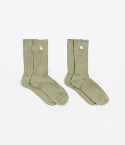 Carhartt Madison Socks (2 Pack) - Yucca / White