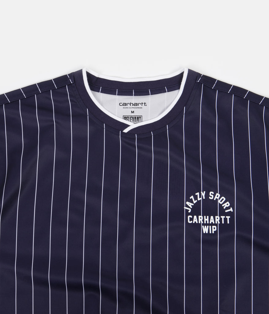 Carhartt Jazzy Sport XL ネイビー ストライプ Tシャツ Carhartt WIP X Relevant Parties Jazzy Sport Jersey T-shirt