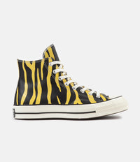 Converse CTAS 70's Hi Archive Print Leather Shoes in Vivid Sulfur and Black / Egret thumbnail