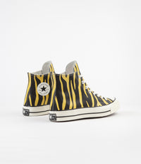 Converse CTAS 70's Hi Archive Print Leather Shoes in Vivid Sulfur and Black / Egret thumbnail