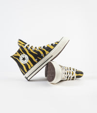 Converse CTAS 70's Hi Archive Print Leather Shoes in Vivid Sulfur and Black / Egret thumbnail