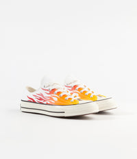 Converse CTAS 70's Ox Archive Print Remixed Shoes in White and Enamel Red / Bold Mandarin thumbnail
