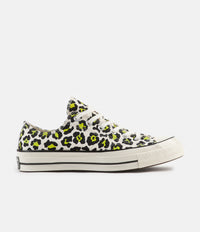 Converse CTAS 70's Ox Archive Print Shoes in Egret and Black / Bold Lime thumbnail