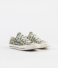 Converse CTAS 70's Ox Archive Print Shoes in Egret and Black / Bold Lime thumbnail