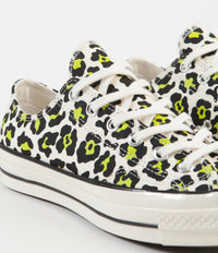 Converse CTAS 70's Ox Archive Print Shoes in Egret and Black / Bold Lime thumbnail