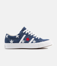 Converse One Star Academy Ox Archive Print Remixed Shoes in Navy and Enamel Red / White thumbnail