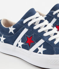 Converse One Star Academy Ox Archive Print Remixed Shoes in Navy and Enamel Red / White thumbnail