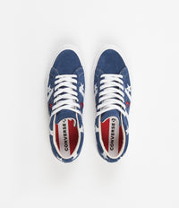 Converse One Star Academy Ox Archive Print Remixed Shoes in Navy and Enamel Red / White thumbnail