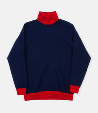 Country Of Origin Turtleneck Sweatshirt in Navy and Red thumbnail