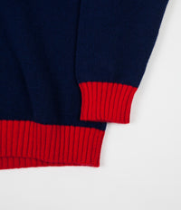 Country Of Origin Turtleneck Sweatshirt in Navy and Red thumbnail