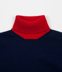 Country Of Origin Turtleneck Sweatshirt in Navy and Red thumbnail