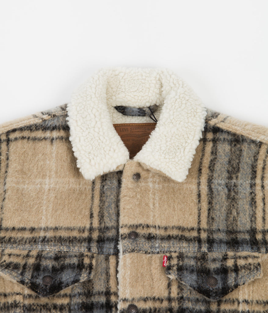 Levis sherpa jacket red plaid top