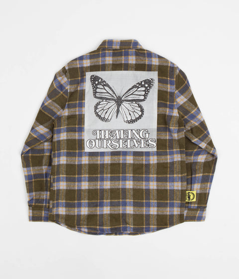 Lo-Fi Healing Flannel Shirt in Olive