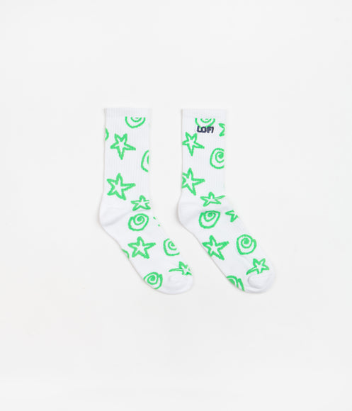 Lo-Fi Shapes Socks - White
