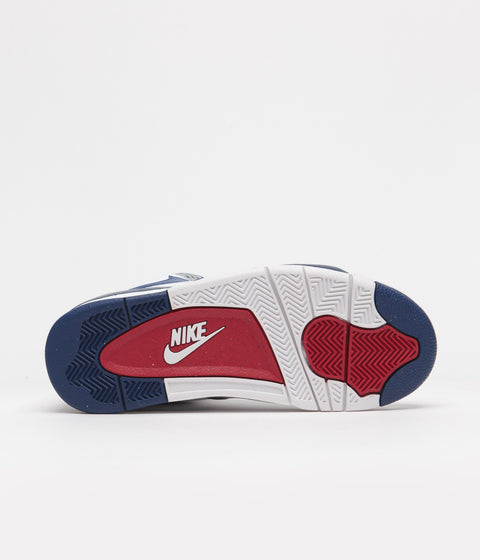 Nike Air Flight 89 Shoes in White and Dark Royal Blue and Varsity Red