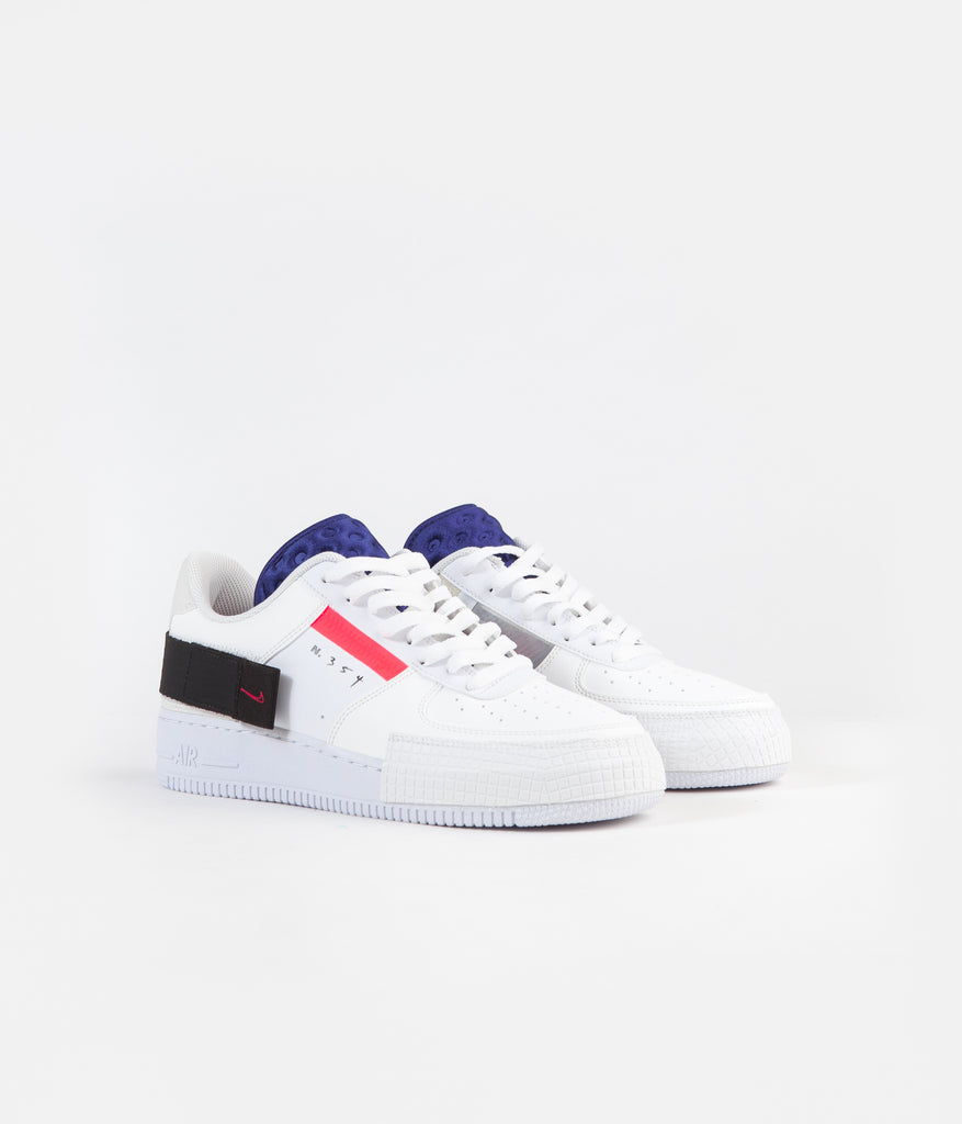 Nike Air Force 1 Type Shoes Summit White Red Orbit White Black