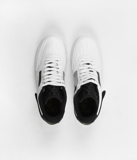 Nike Air Force 1 Type Shoes in White and Volt and Black - White