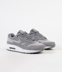 Nike Air Max 1 Premium Shoes in Cool Grey and Wolf Grey and White thumbnail