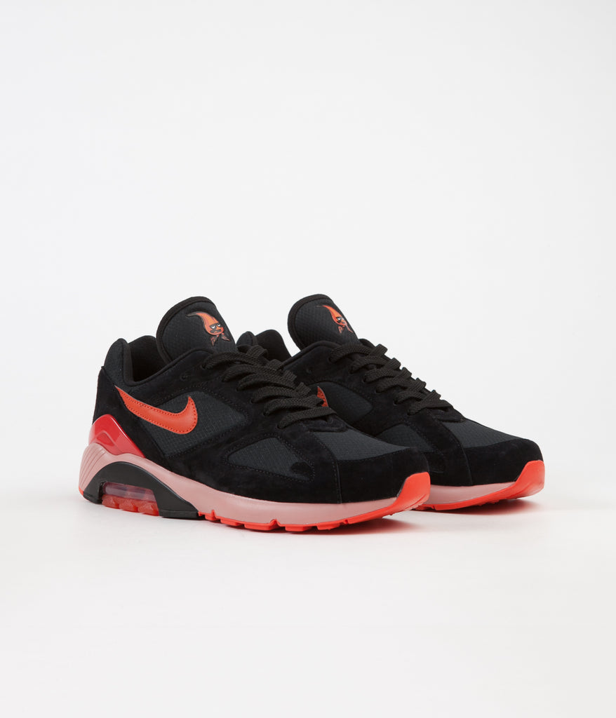 Nike Air Max 180 Shoes Black Team Orange University Red
