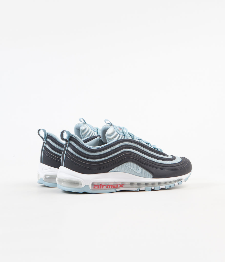 Nike Air Max 97 Premium Shoes Dark Obsidian Ocean Bliss University Red
