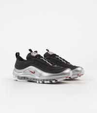 Nike Air Max 97 QS Shoes in Black and Varsity Red and Metallic Silver - White thumbnail