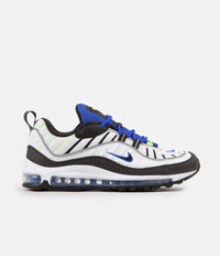 Nike Air Max 98 Shoes in White and Black and Racer Blue - Volt thumbnail